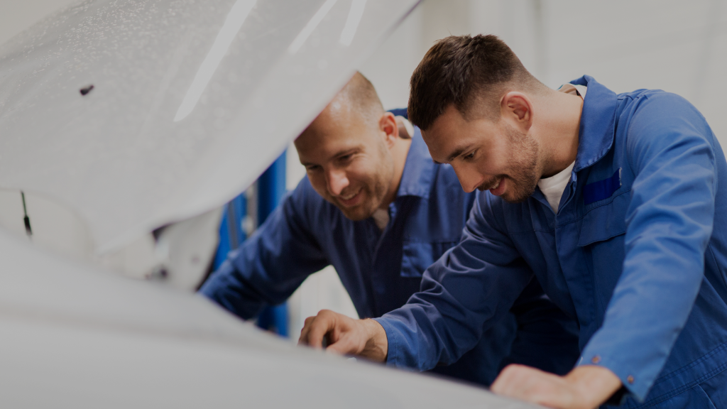 Mechanics at Allway Car Care on Barking Road, East London