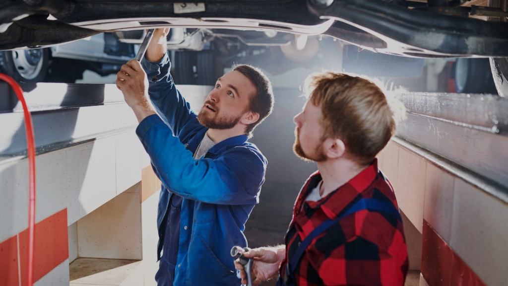 Under-car repair work at Allway Car Care